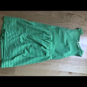 Jcrew green and white dress